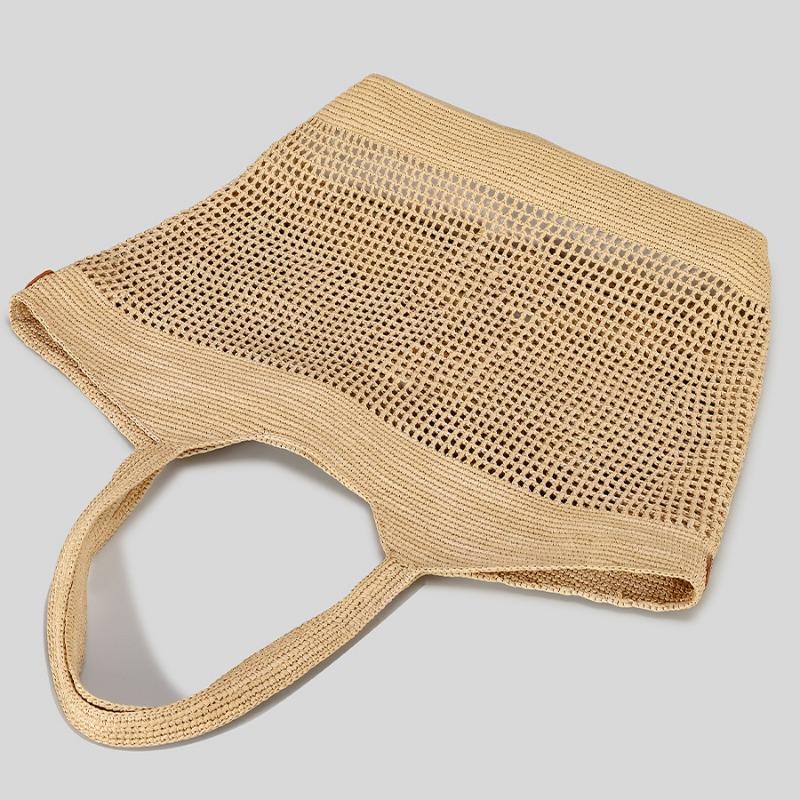 Niche Design Hand-woven Straw Bag Summer Seaside Travel Beach Bag Hollow-out Large Capacity Handbag