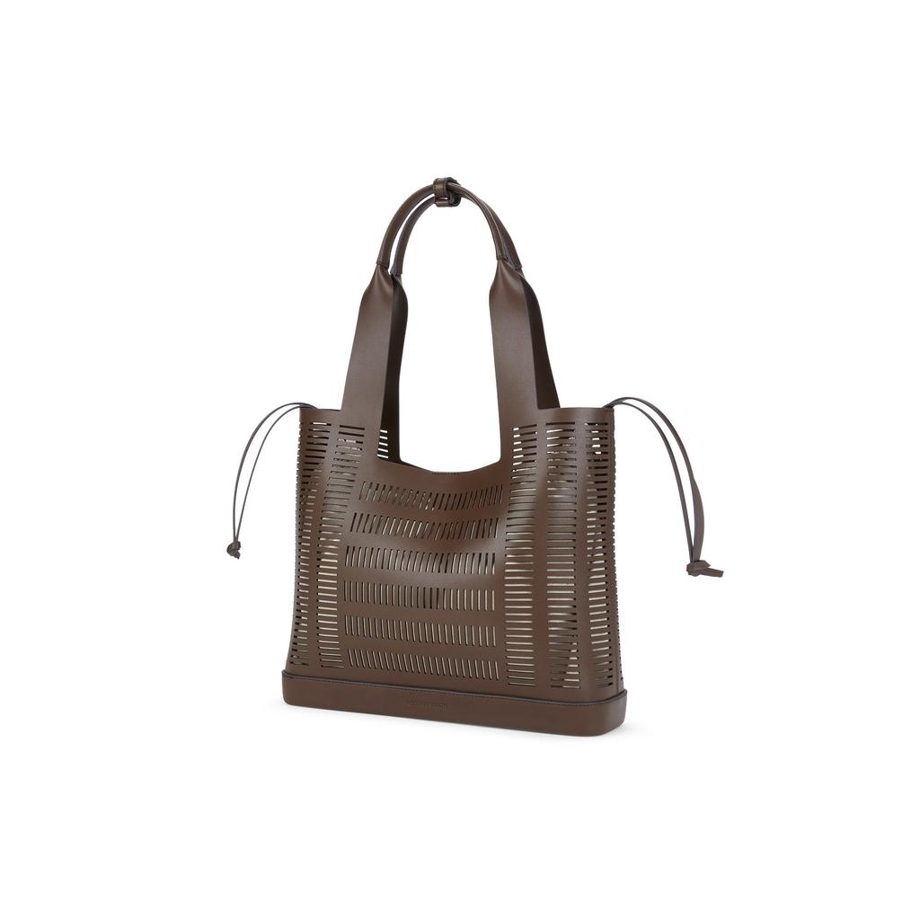 Charles & Keith Large Capacity Hollow Tote Bag Women handbags Oat Dark-Brown CK2-30840558