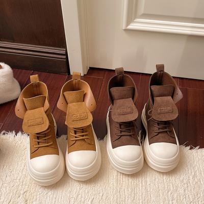 [Fanfna] Мартинсы на толстой подошве с увеличением высоты для женской коллекции осень 2025, новые универсальные повседневные спортивные туфли на платформе, одинарные туфли-маффины