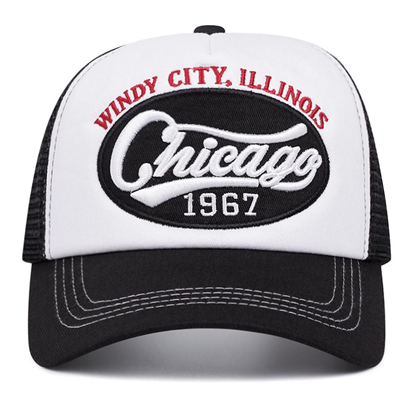 Спортивная кепка-бейсболка с вышивкой буквы 'Chicago 1967' на губке, сетчатая кепка для мужчин и женщин для мероприятий на открытом воздухе, бейсболка