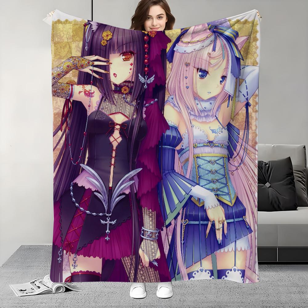Плед N-Nekopara-S Легкий Дизайн Для Общежитий, Дневного Сна, Гостиной, Офиса, Дивана, Всесезонный