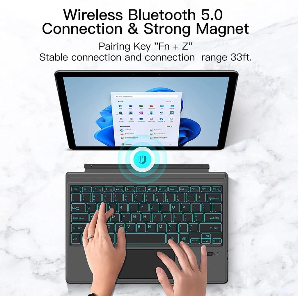 Клавиатура Surface Pro Pro Pro X с английской магнитной для планшета Surface Pro Pro Pro X с подсветкой 11/Pro 10/Surface 9/Surface 8/Pro Тачпад, с подсветкой,