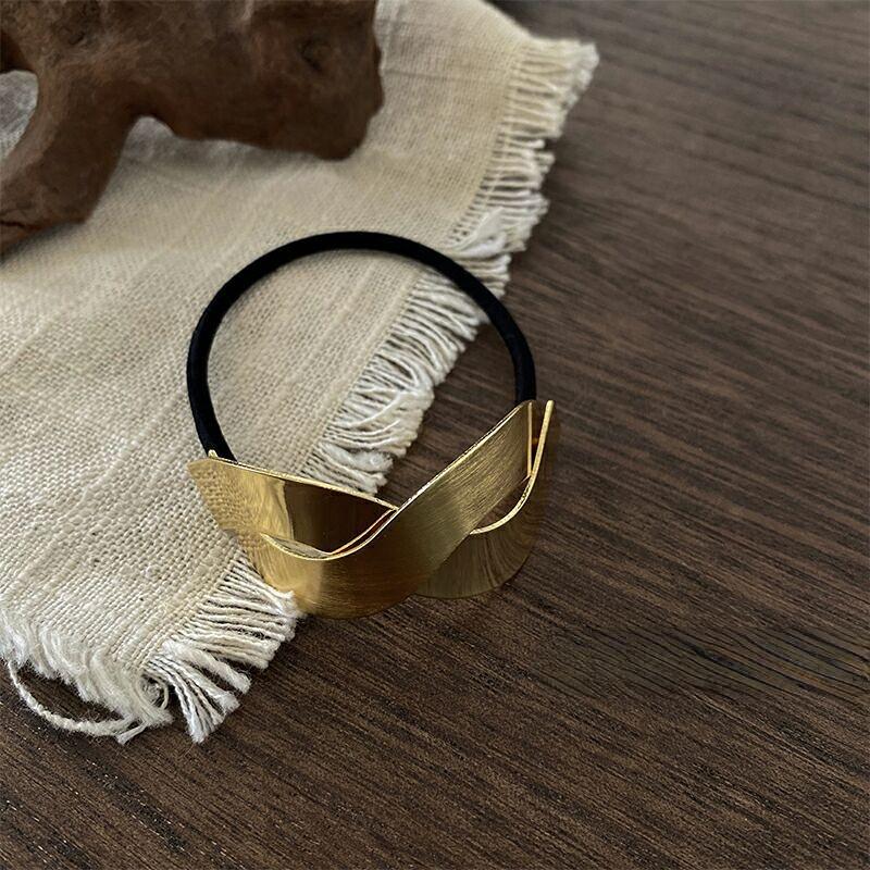 Simple Metal Fashion Elastic Hair Bands Geometric Hollow Gold Headwear Hair Ropes Hair Ties Women Korean Hair Accessories Women