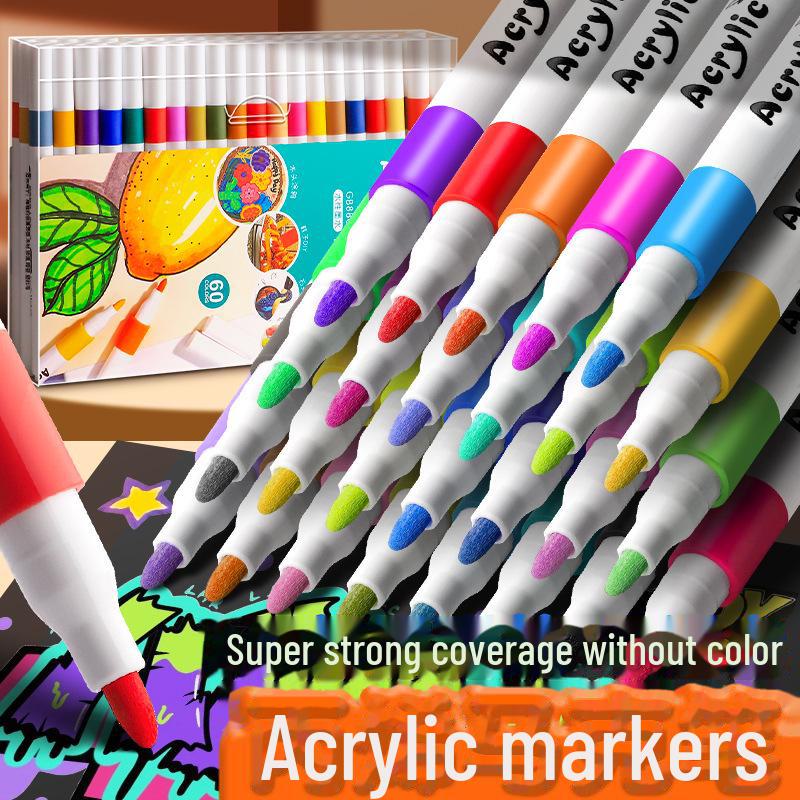 Двухсторонний акриловый маркер и акварельная ручка для детей и студентов: Штабелируемый, непрозрачный для искусства и живописи