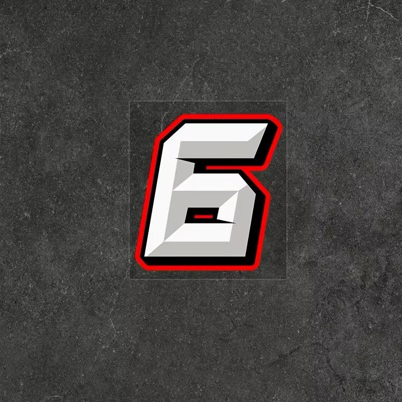 0 To 9 Creative Arabic Numbers Racing Number Helmet Racing Vinyl Decals Motorcycle Accessories Sticker Car Styling and Decals