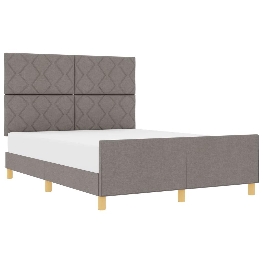 Bed Frame with Headboard Taupe 160 x 200 cm Fabric
