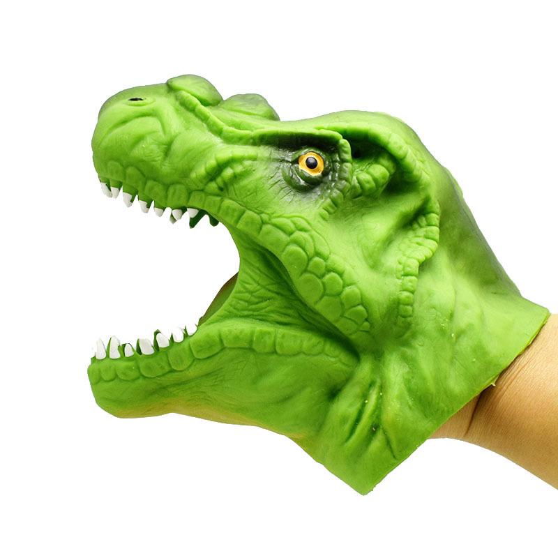 Soft TPR Dinosaur Hand Puppet Animal Head Figure Toys Gloves Children Story Telling Toy Funny Prank