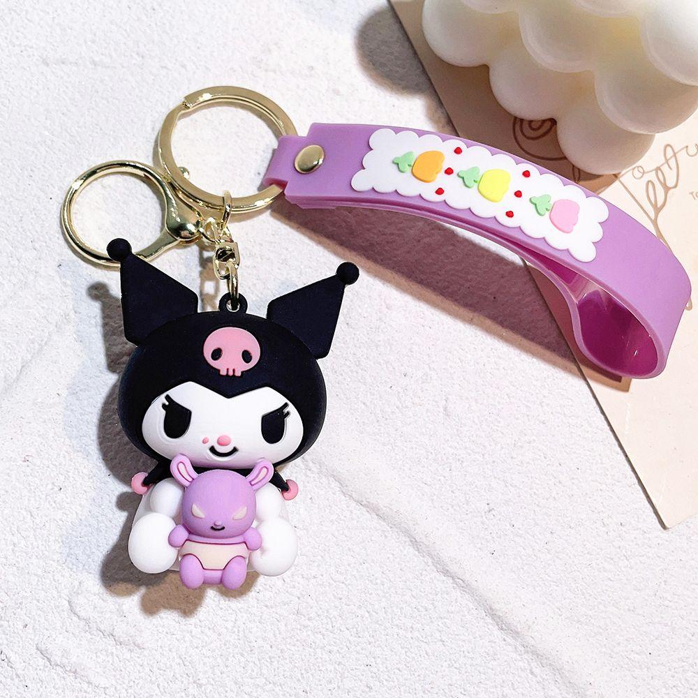 Sanrio Anime Keychain Kawaii Black Beauty My Melody Keychain Kuromi Cute Cross dressing Keychain Couple Small Gift