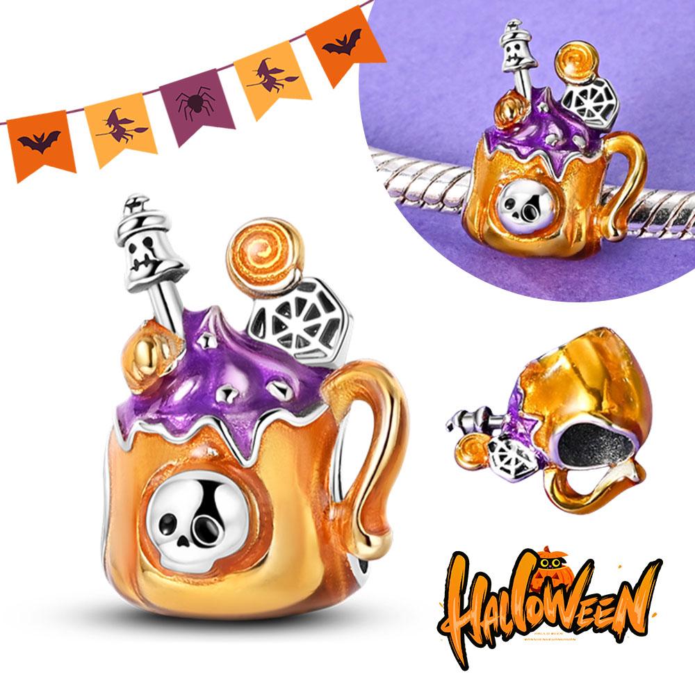 Хэллоуин Вечеринка Медный Светящийся Скелет Гроб Подвеска Бусины Подходят Браслет-шарм Для Изготовления Ювелирных Изделий Женские Подарки