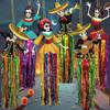 6 PCS Day of The Dead Sugar Skull Hanging Decorations, Dia De Los Muertos Decorations Mexican Fiesta Halloween Party Supplies for Ofrenda Altar Home