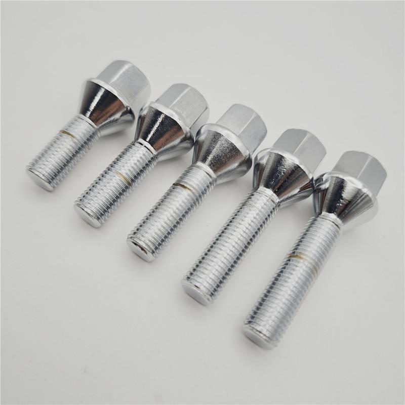 4PCS Alloy Wheel Bolts Nuts Lugs M12 X 1.5, 17mm Hex, Cone Taper Seat For Dacia Fiat Lotus Maserati Nissan Renault Mini Suzuki