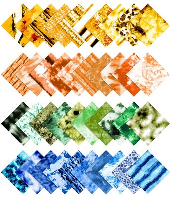 Предварительно вырезанная 5-дюймовая хлопчатобумажная ткань с принтом Tie Dye для квилтинга и квадратов с подвесками DIY Лоскутное шитье Ремесло