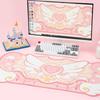 Розовая SAKURA HEART Коврик для мыши Нескользящий Темные Звездные Крылья Коврики для мыши XXL Extra Large Kawaii Игровой Коврик для стола Аксессуары для стола ноутбука