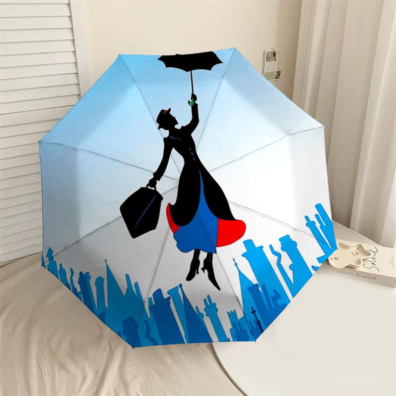 1PC Mary Poppins flying Umbrella-8-Rib Reinforced, Automatic Open, Lightweight & Durable, Cute Fashion Accessory for Outdoor-W178