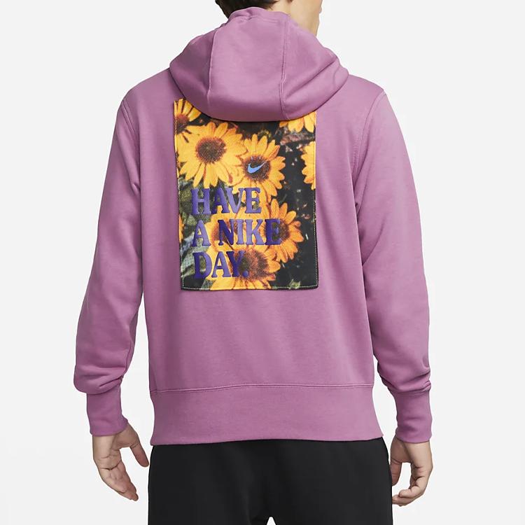 Nike Спортивный пуловер с капюшоном с вышивкой Daisy, мужские топы, фиолетовый DM4994-507