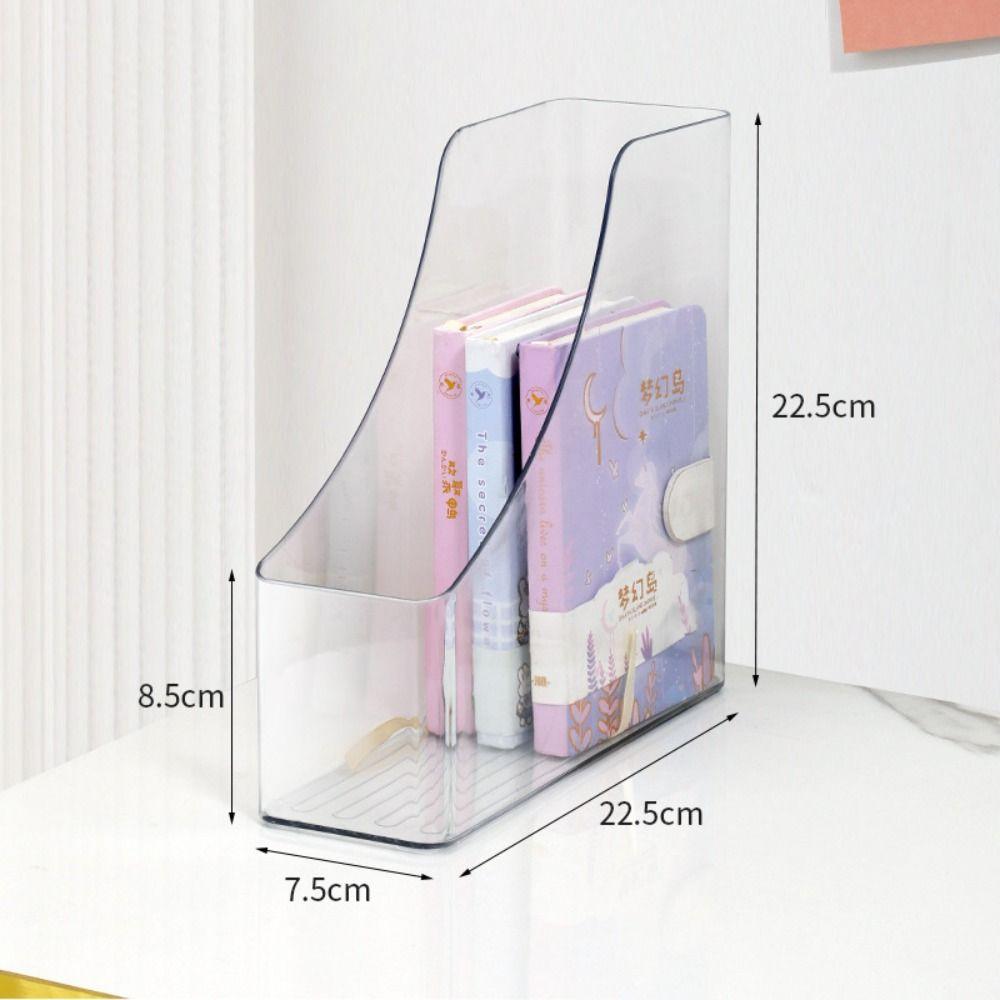 Transparent Vertical Magazine Rack Single Slot Desktop File Storage Box  Desktop Supplies