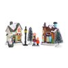 Christmas Village Set Resin Christmas Scene Village LED Lighted Miniature Houses Town Christmas