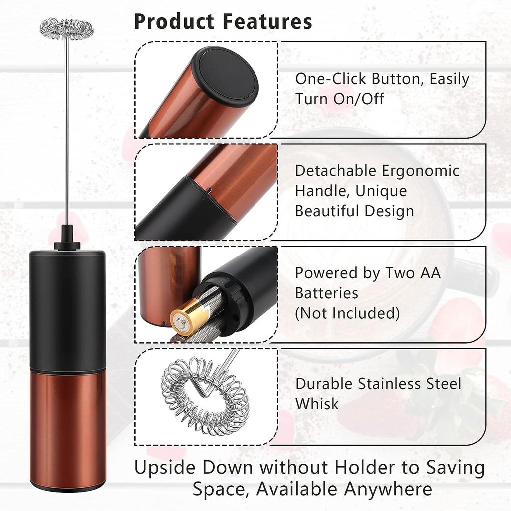 Ручной вспениватель для кофе, автоматический вспениватель молока, розовое золото