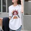 Loose and Thin Bottoming Shirt Pure Cotton White Medium and Long Short-sleeved T-shirt Women's Summer New Fashion