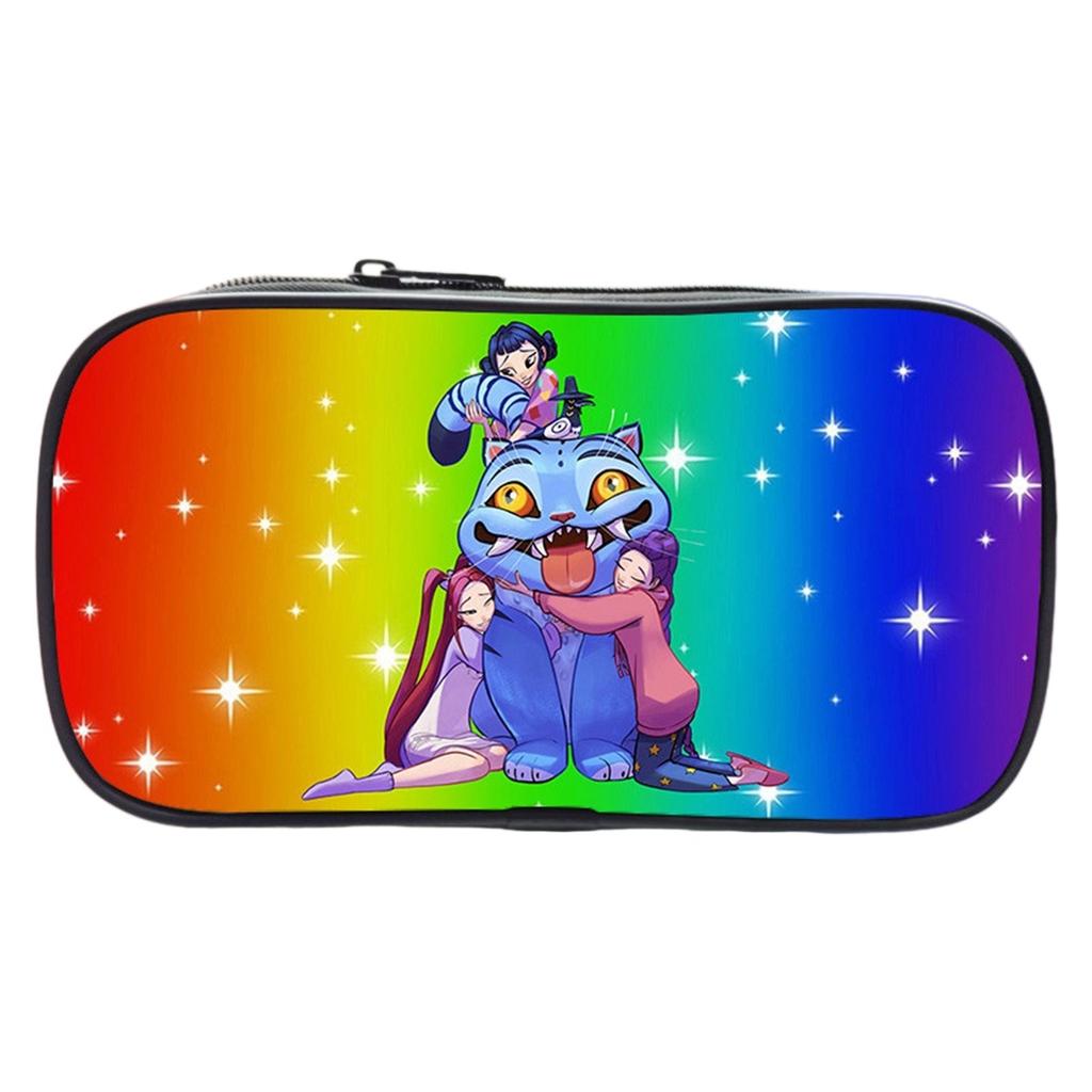 KPOP Девочки Мультяшный Пенал Пенал для Начальной Школы Сумка для Канцелярских Принадлежностей Детский Пенал Аниме Принт