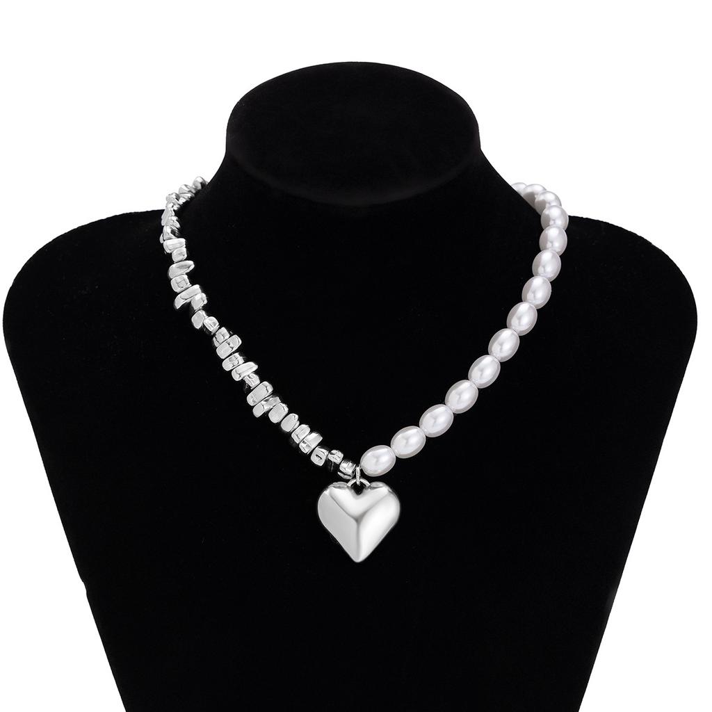 Ожерелье-цепочка на ключицу с подвеской в виде скелета и ста бусин, простое многослойное, с подвеской в форме сердца из сплава, набор