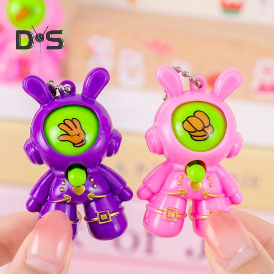 6/30 шт. Кролик-астронавт, игрушка для угадывания пальцем, пресс-игра «Камень, ножницы, бумага», мультяшный брелок с цепочкой из бусин, подарок для детей и взрослых, сувениры на вечеринку