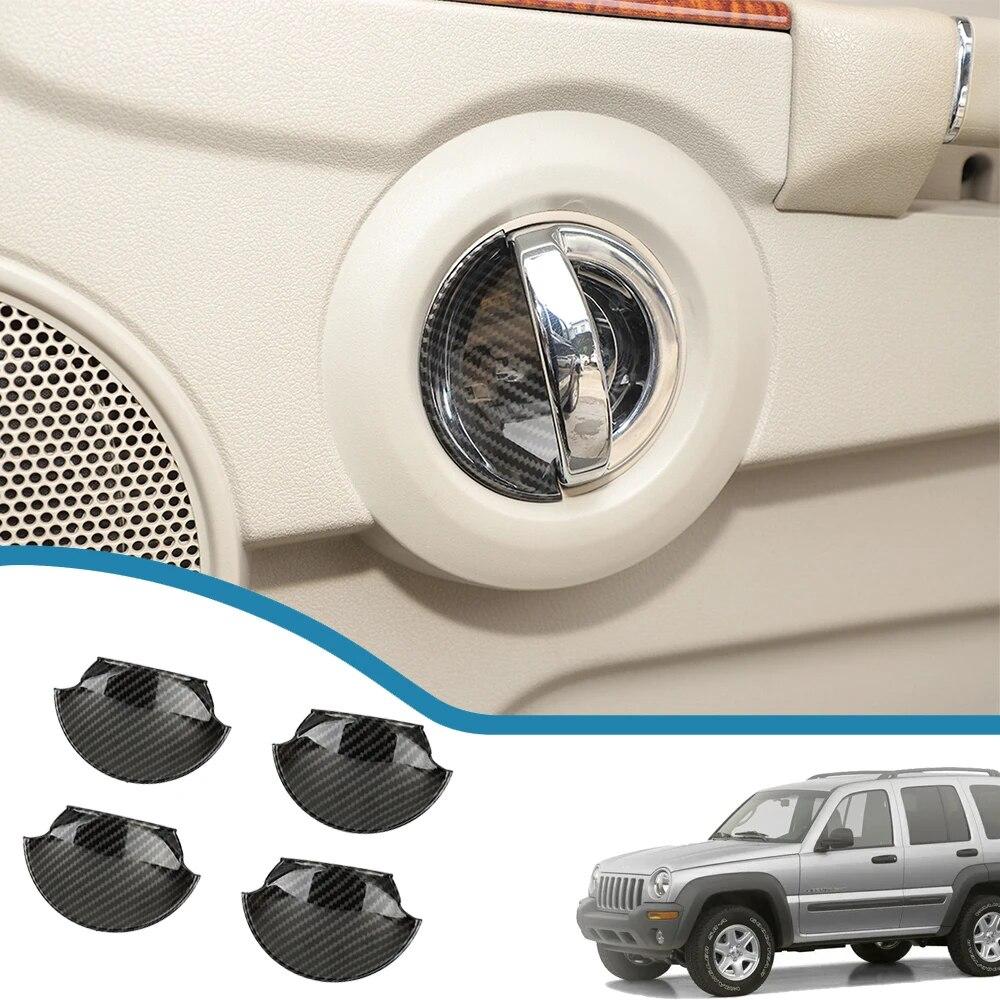 Внутренняя дверная ручка автомобиля, декоративная крышка, наклейки, накладная рамка для Jeep Liberty 1999-2006, автомобильные внутренние молдинги, аксессуары