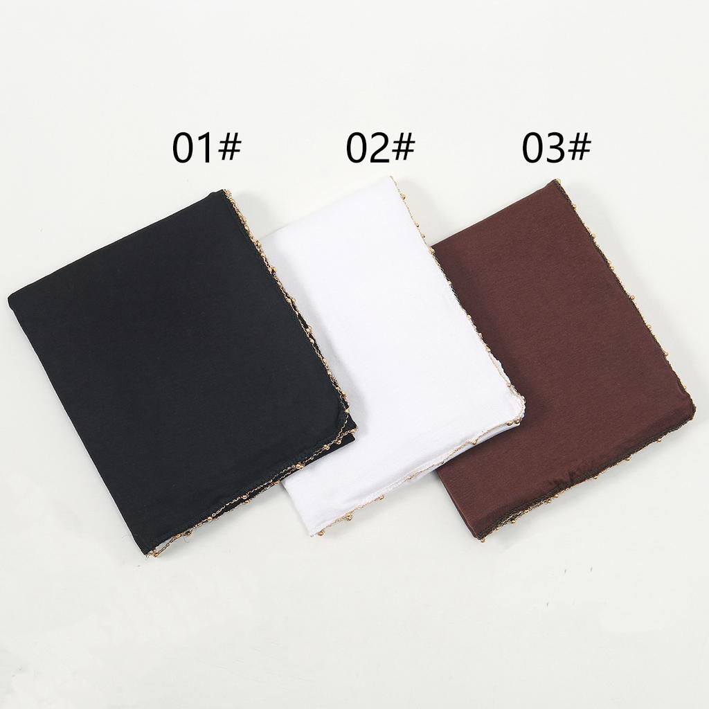 Fashion Chain Modal Jersey Hijab Scarf For Women Muslim Hijab Stretch Shawl Plain Muslim Headband Solid Color Long Muffler