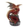 Статуя боевого дракона из смолы, настольная скульптура дракона со светом для украшения дома