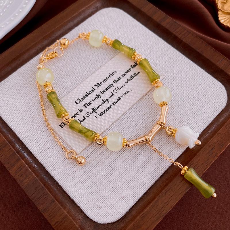 Женский роскошный браслет из натурального камня с бусинами, лидер продаж 2024 года - этнический китайский стиль