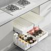Pull Out Cabinet Organizer Kitchen Expandable Storage Box with Divider Racks Heavy Duty Slide