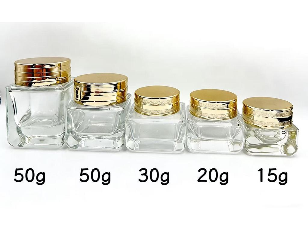 Estee Lauder 15g Transparent Eye Cream Bottle & 30g Square Thick Bottom Face Cream Bottle - New Style.