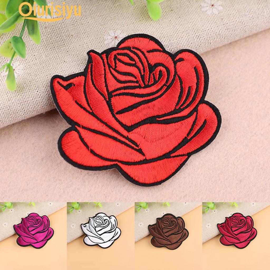 Rose Badge Iron On Patch Decoration Flower Hat Applique Accessory