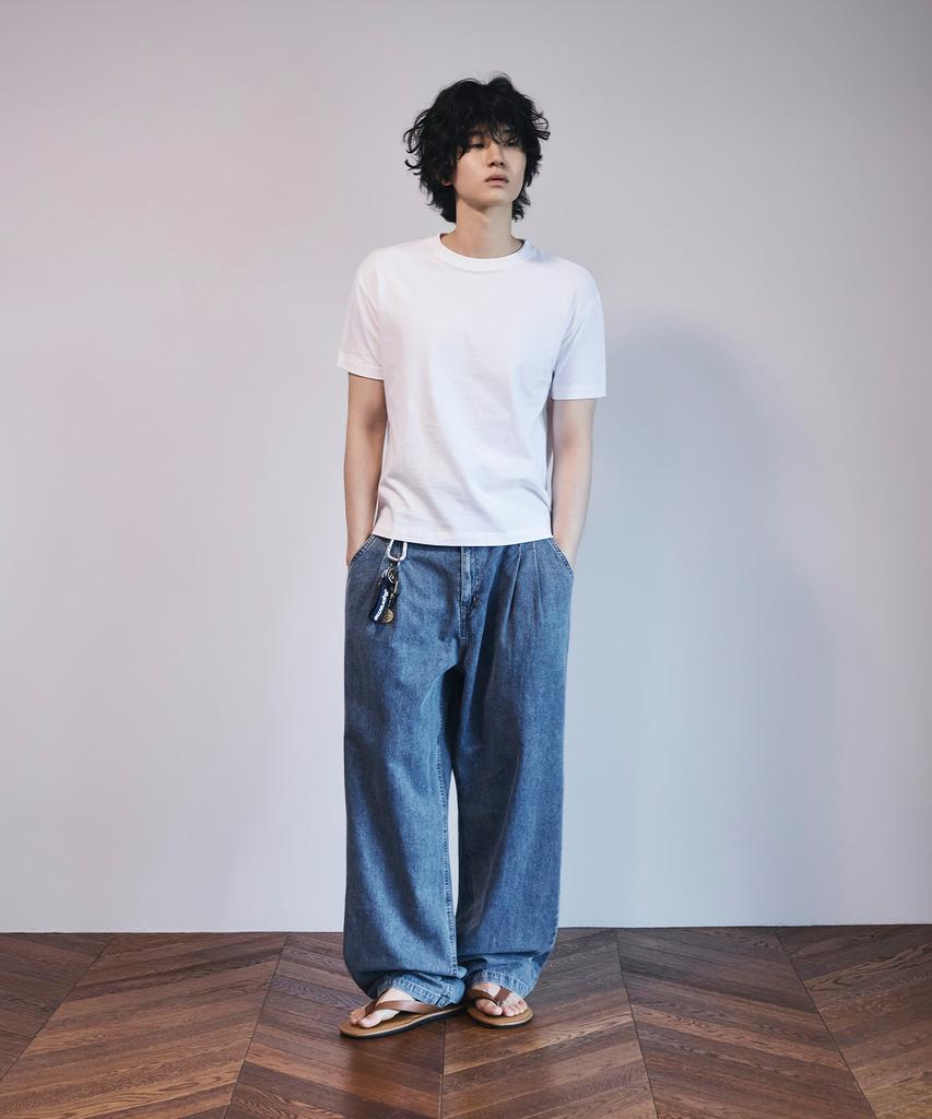 SIGNATURE All Day Cool Half-Banding Like Linen Denim Pants [Light Indigo]