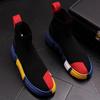 Модные дизайнерские носки обувь модная повседневная мужская обувь хайтопы скорость тренер черный блестящий zapatos hombre a1