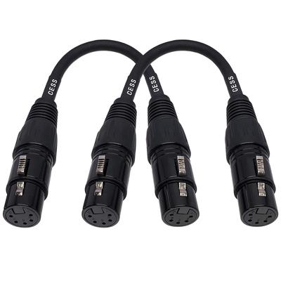 CESS-271 Переходник XLR 5-pin мама - XLR 5-pin мама, 6 дюймов, DMX-кабель, 2 шт. в упаковке