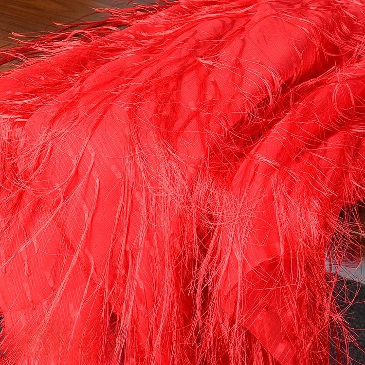 100x150cm Long Tassel Perspective Chiffon Fabric Skirt Dress Designer Wholesale Cloth Diy Apparel Sewing Fabric Material