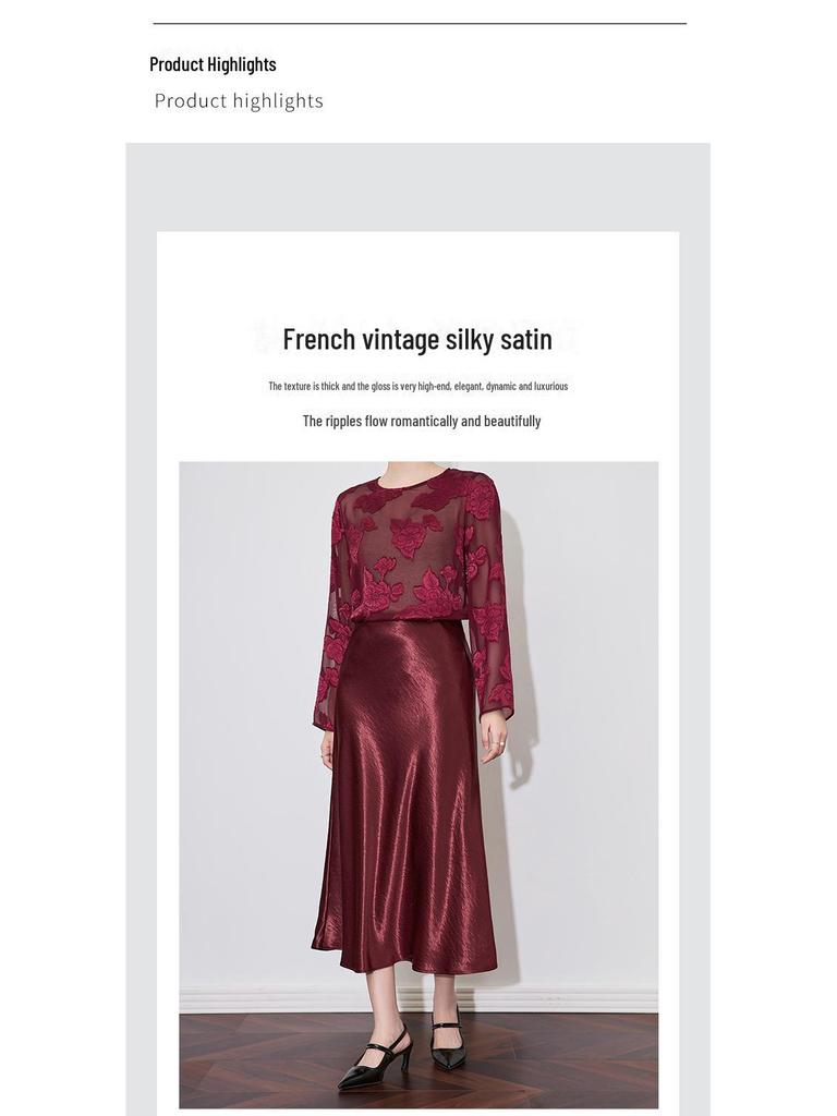 Юбка из высококачественного позолоченного атласа с драпировкой — роскошный стиль знаменитостей для женщин, весенняя коллекция