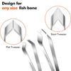 1/2pcs 430 Stainless Steel Fish Bone Tweezers Pincer Clip Flat and Slant Pliers Meat Hair Remover Tool for Removing Salmon Bones