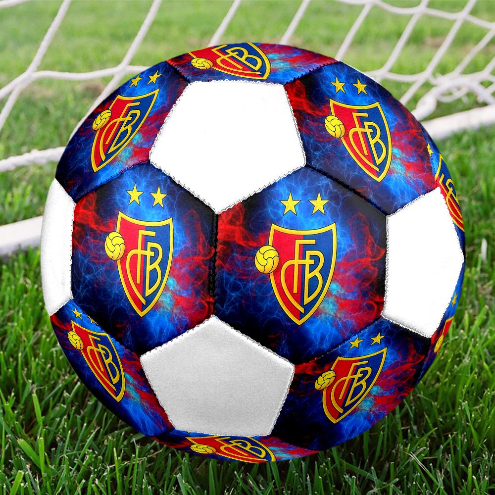 1PC FC Basel team size 5 soccer ball PrahaIndoor Soccer Ball Colorful All Ages Machine Stitched PVC Competition Ready Durable High-Bounce