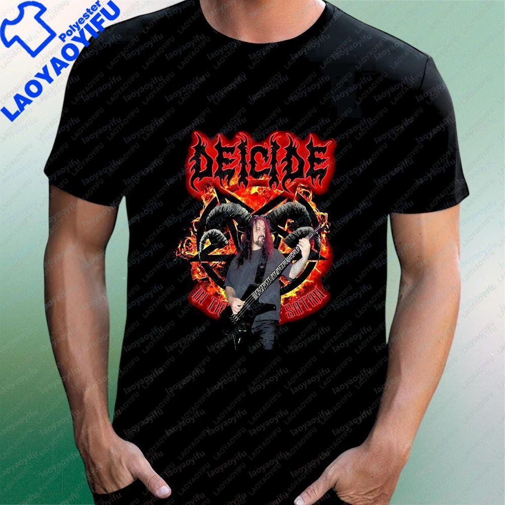 DEICIDE Retro Pirated Style Casual Trendy Versatile Shortsleeved Unisexs and WoUnisexs Universal Roundneck Tshirt