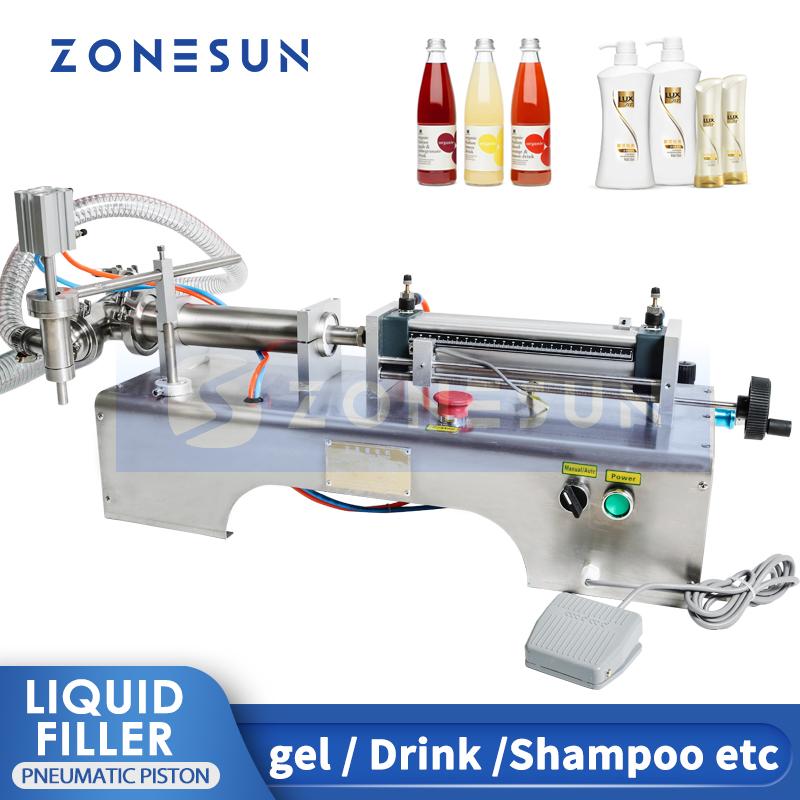 ZONESUN ZS-YT1 Liquid Filling Machine Pneumatic Piston Pump Bottle Filler for Shampoo Gel Water Wine Vinegar Coffee Oil Drink