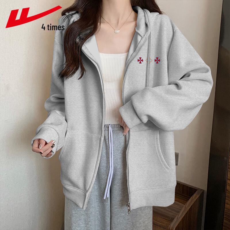 Warrior Women's Loose Hooded Thin Sweatshirt Jacket