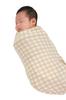 Пеленка для глубокого сна новорожденного IHDI Мягкая Помогает ребенку Моро Предотвращает ночную боль в спине Подарок на бэби шауэр Кремовая клетка [Konny] Мешочек, Сертифицированный, В форме сумки,