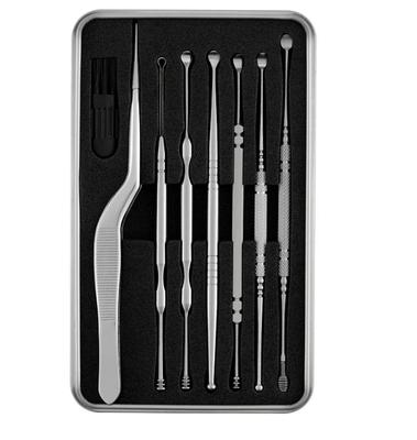 Ушной очиститель, ушная палочка из нержавеющей стали, средство для удаления ушной серы, 7 шт. с коробкой для хранения, серебристый