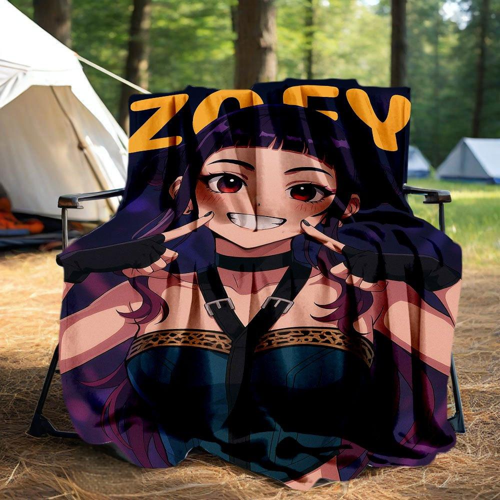 "Zoey: The Enigmatic Anime Character Inspired Crop Top"Blanket Lightweight Flannel Throw Blanket for Sofa, Bed, Travel, Camping, Livingroom,