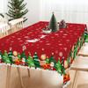 1 штука рождественской круглой и прямоугольной скатерти, различных размеров, с принтом «Подарочная коробка Санта-Клауса», красная скатерть, подходит для ежедневного использования дома