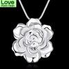 Lekani 925 Sterling Silver Lotus Necklaces &Pendants For Women Elegant Flower Short Necklace Sterling Silver Fine Jewelry Bijou