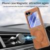 Чехол Magsafe для Samsung Galaxy Z Flip 6 5 4 Матовый кожаный чехол для телефона Samsung Z Flip4 Flip5 Flip6 Защитные чехлы с защитой экрана