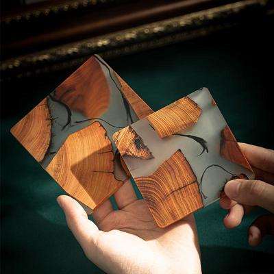 Подставка под чайную чашку из японской туи и смолы — простая и креативная теплоизоляционная подставка для чайной церемонии.